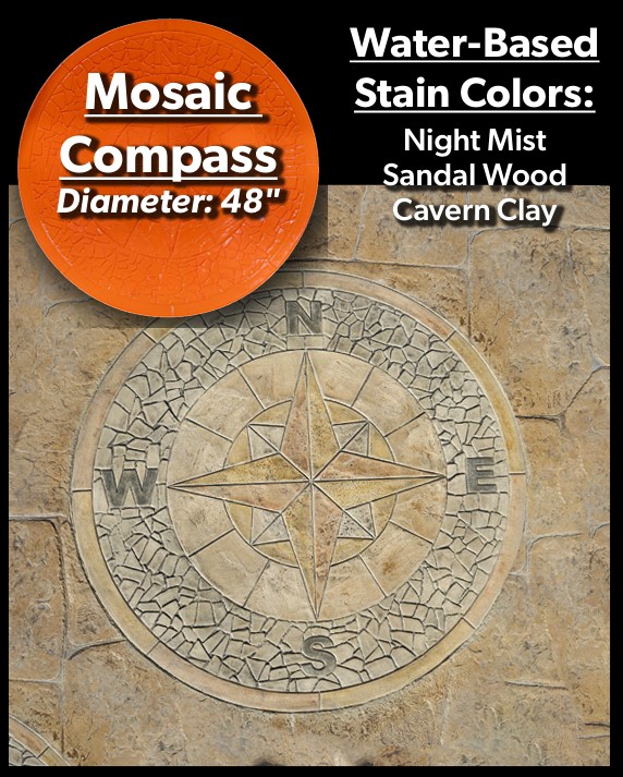 DECO-CRETE CONCRETE STAMP - MOSAIC COMPASS 48
